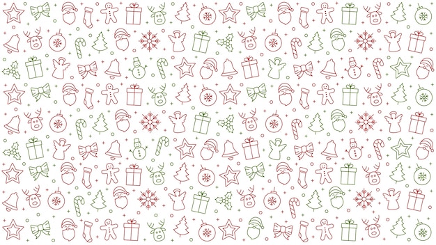 Merry christmas icon pattern elements isolated background