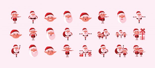 Merry christmas icon set