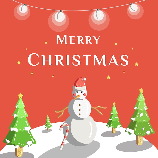 Merry Christmas illustration banner