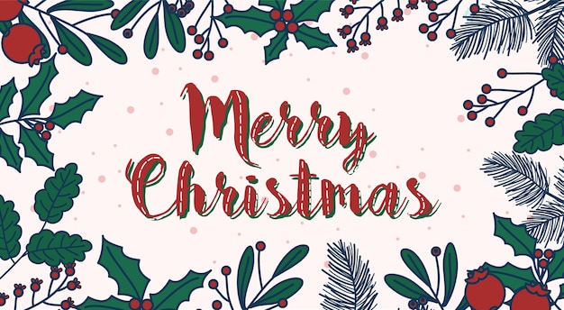 はがきのメリークリスマスイラスト。