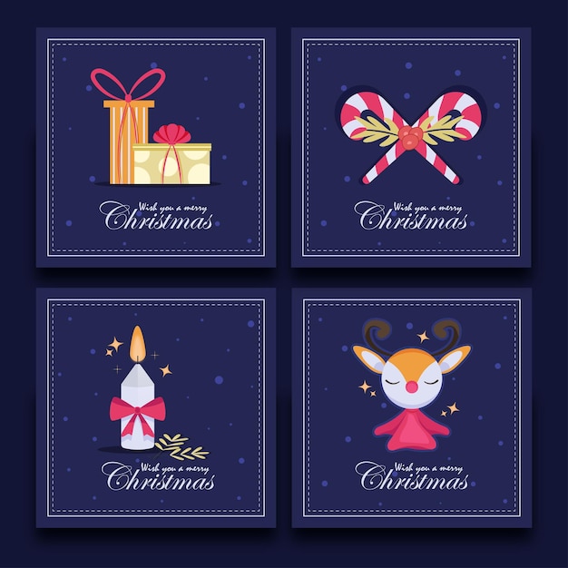 Merry christmas illustration set, clipart for card, social media and graphic resource