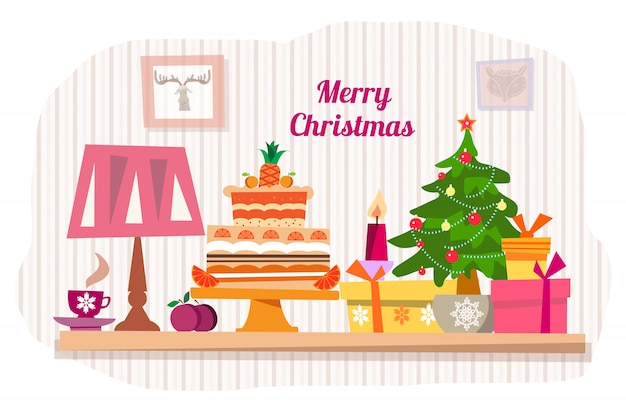 Vector merry christmas illustration