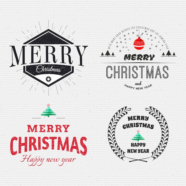 Vector merry christmas-insignes en labels voor elk gebruik