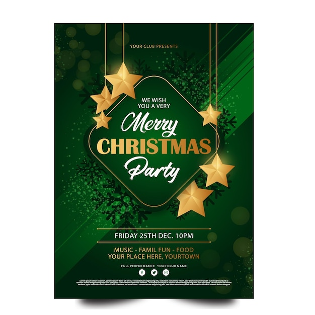 Vector merry christmas invitation card