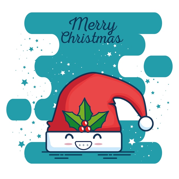 Vector merry christmas kawaii