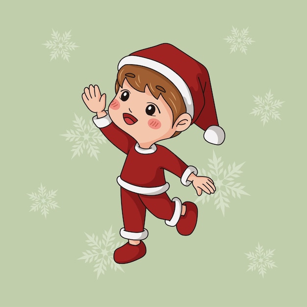 Vector merry christmas kids vector cute character