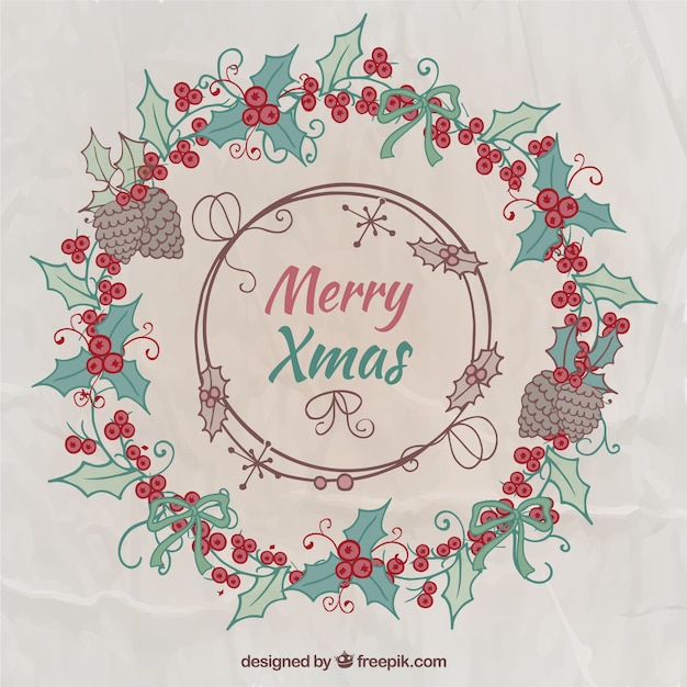 Vector merry christmas krans