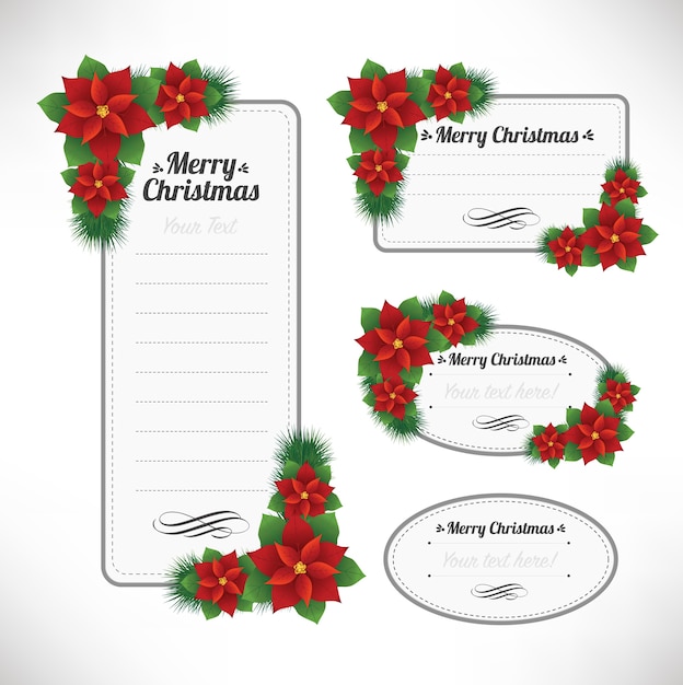 Vector merry christmas label set