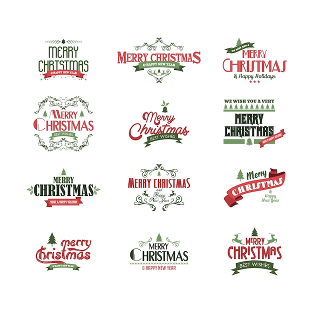 Vector merry christmas label