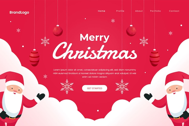 Merry christmas landing page design concept. illustration for websites, landing pages, mobile applications, posters and banners