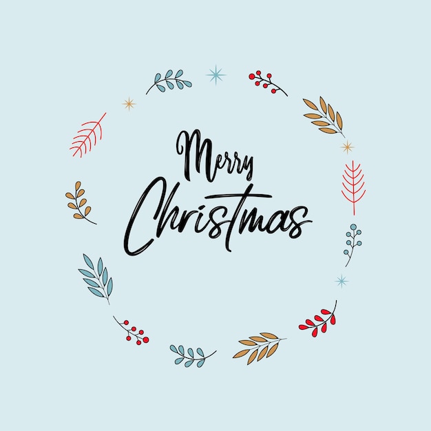 Merry christmas leaves background design