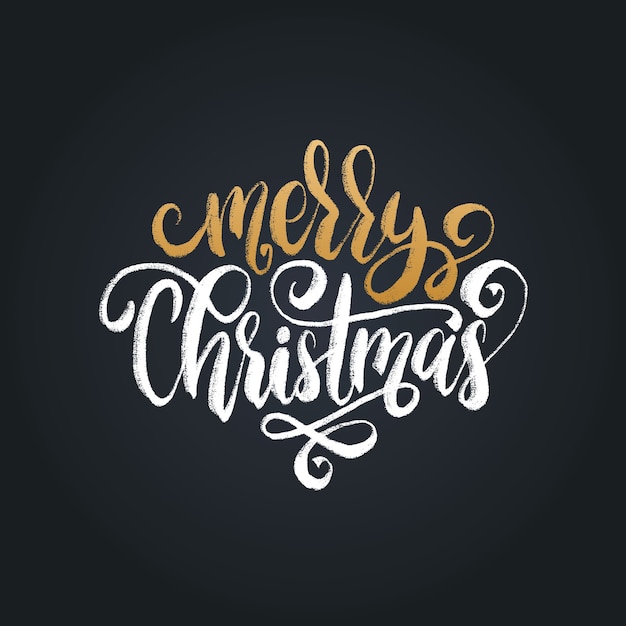 Merry Christmas lettering.  calligraphic. Happy Holidays greeting