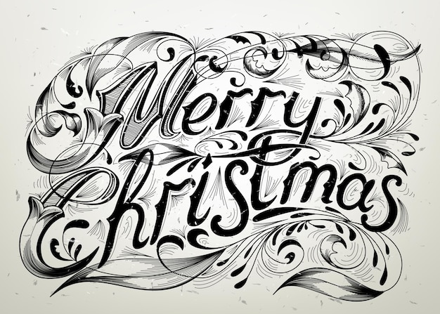 Merry Christmas lettering design message