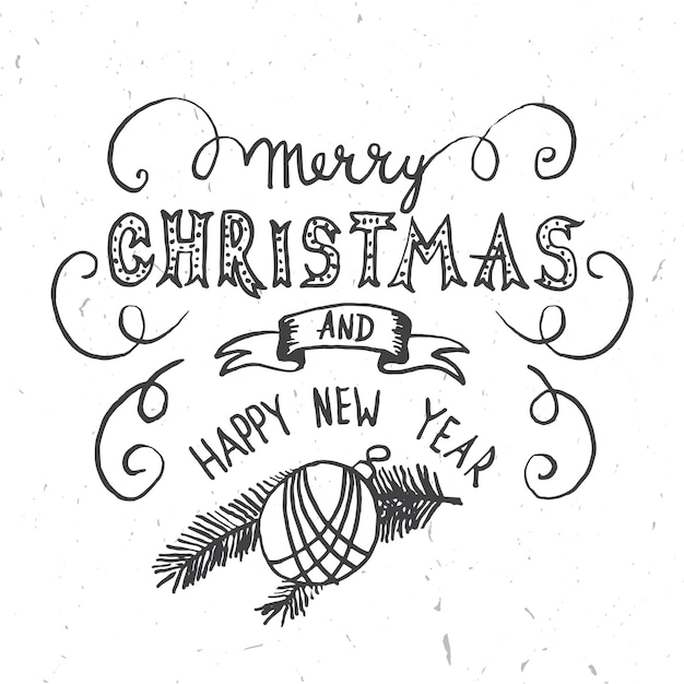 Merry Christmas Lettering Design Vector illustration