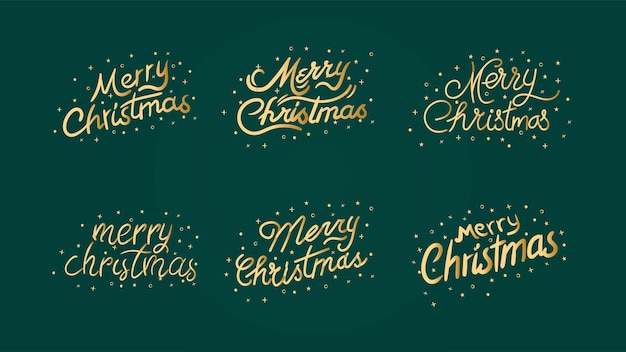 Merry christmas lettering golden