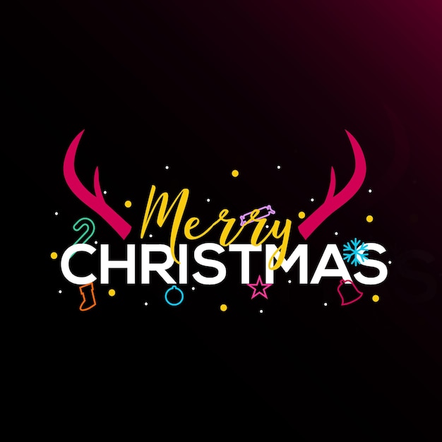 Merry christmas lettering greeting card