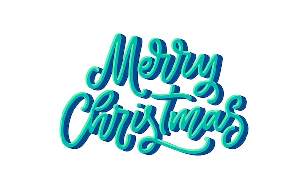 Merry christmas lettering in hand drawn