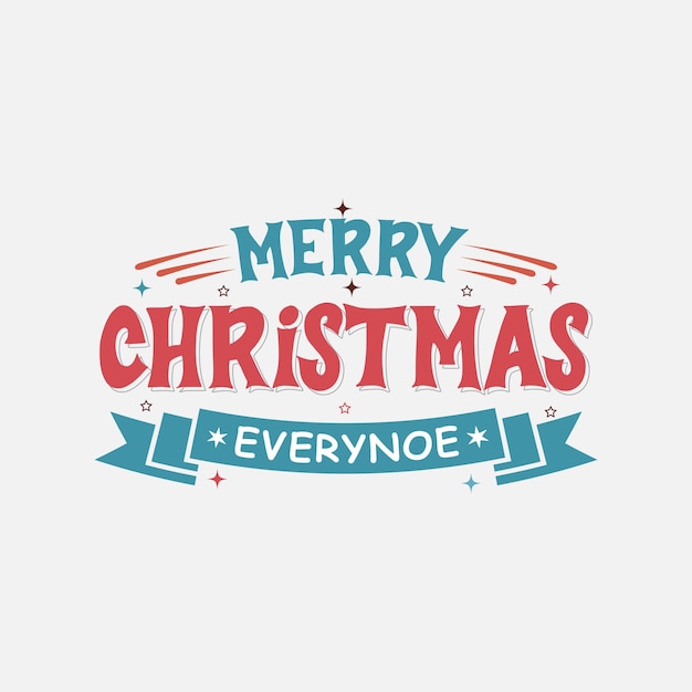 Vector merry christmas lettering and happy new year lettering