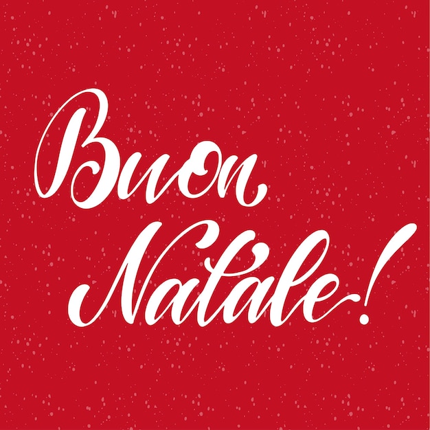 Vettore buon natale lettering in lingua italiana. elementi per inviti, poster, biglietti di auguri. disegno della maglietta. auguri stagionali.