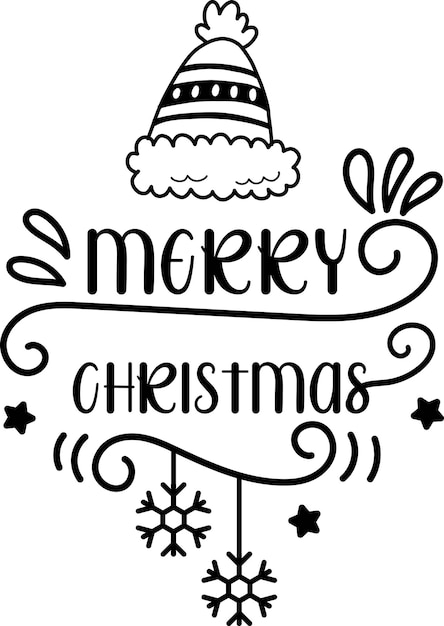 Merry Christmas lettering and quote illustration