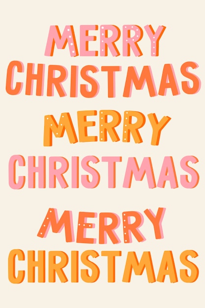 Merry Christmas lettering set. Vector illustration