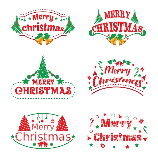 Merry Christmas lettering, text, font style, and logo collections.