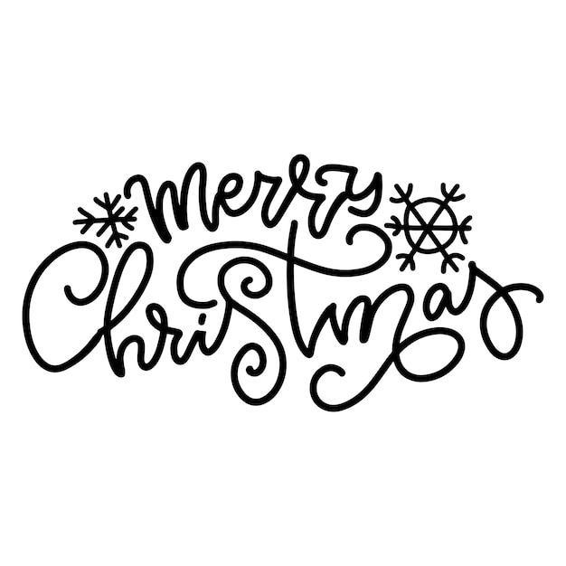 Vector merry christmas  lettering typography calligraphic hand drawn text overlay design vector vords isola...