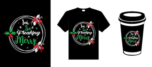 Merry Christmas lettering typography quote Christmas tshirt design Christmas merchandise designs