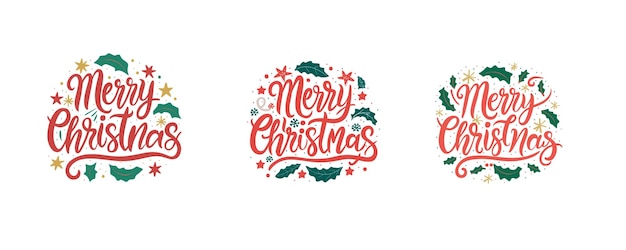 merry christmas lettering on white background