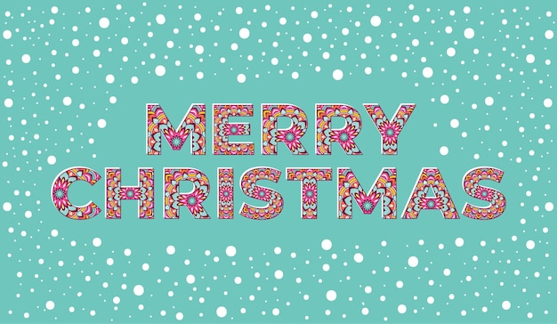 Merry christmas lettering with colorful letters