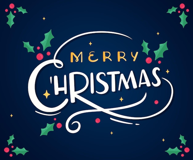 Vector merry christmas - lettering