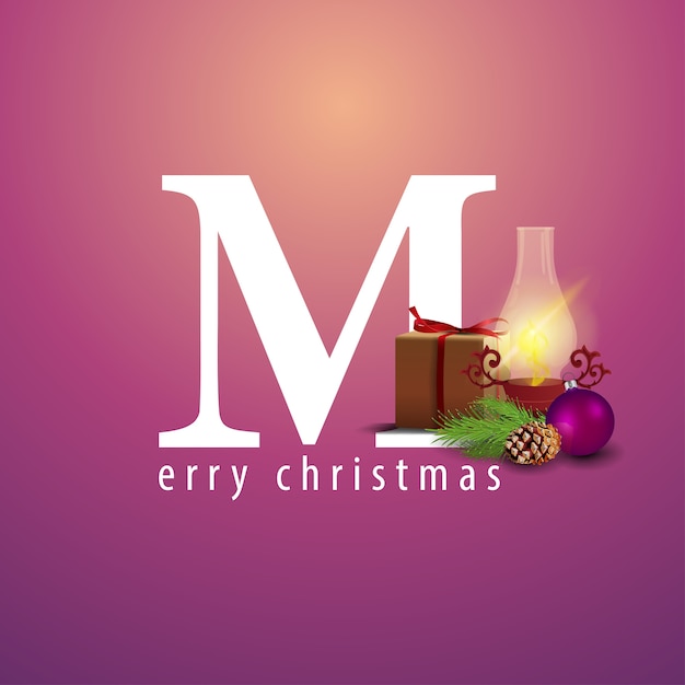 Merry christmas. logo with a large letter m