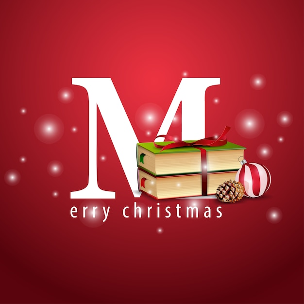 Buon natale. logo con una lettera grande m