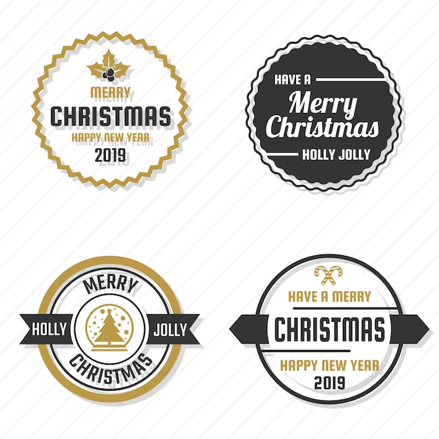 Vector merry christmas logo