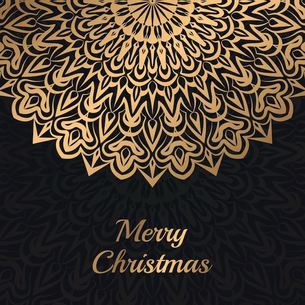 Merry christmas mandala background design