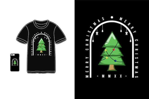 Buon natale mmxx, mockup di merchandise di t-shirt