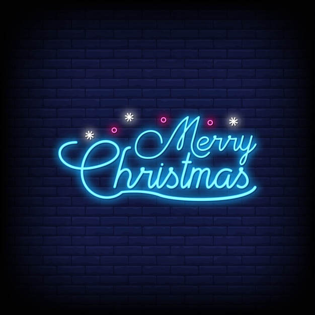 Merry Christmas neon signs style text 