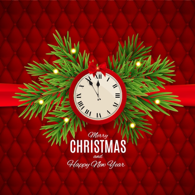 Vector merry christmas and new year background.