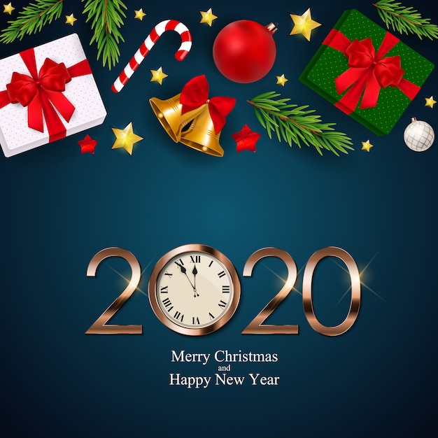 Merry Christmas and New Year Background. 