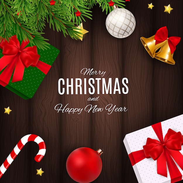 Merry Christmas and New Year Background
