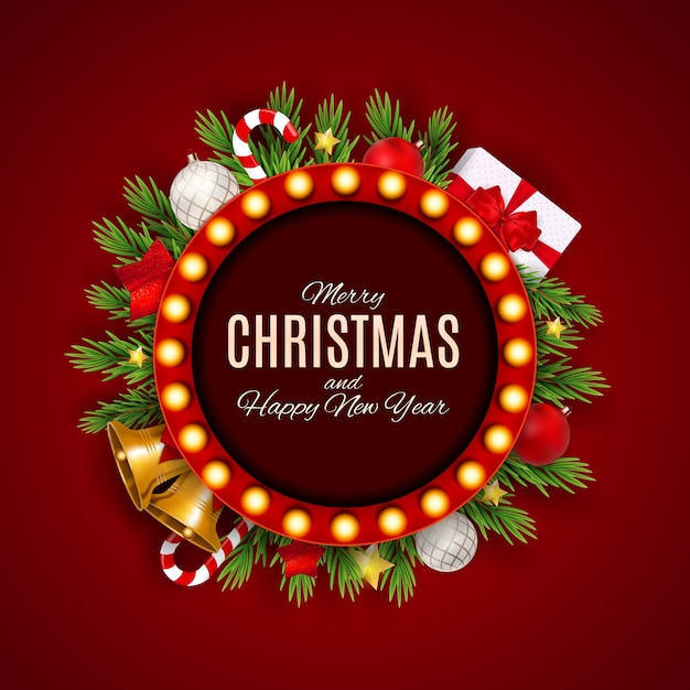 Vector merry christmas and new year background