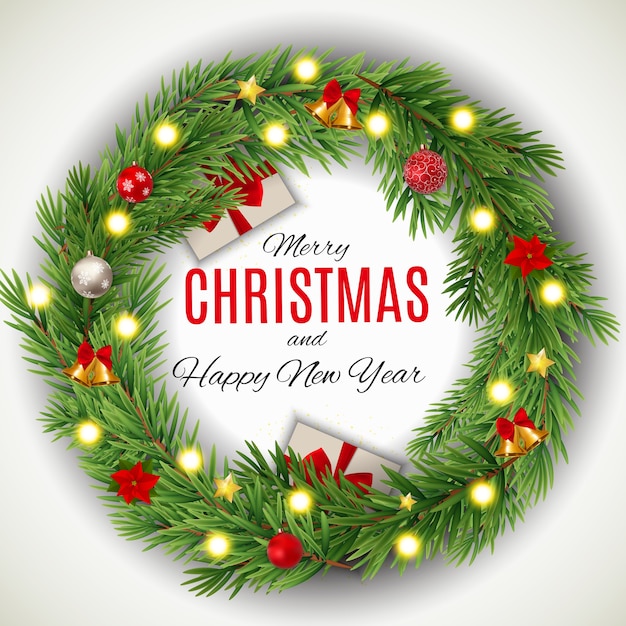 Vector merry christmas and new year background