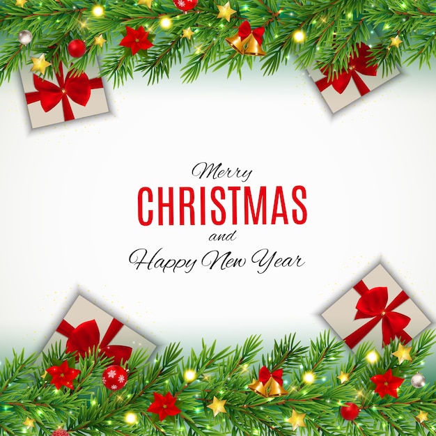 Merry Christmas and New Year Background