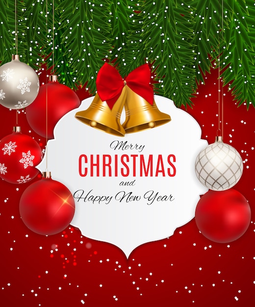 Merry Christmas and New Year Background.  