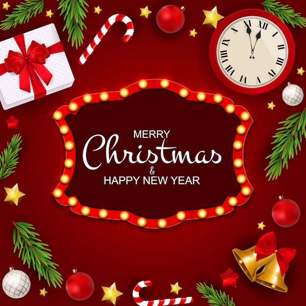 Merry christmas and new year card