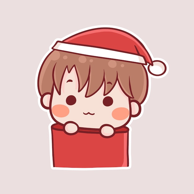 Merry Christmas new year cartoon chibi veator 64