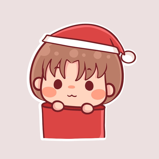 Merry Christmas new year cartoon chibi veator 67