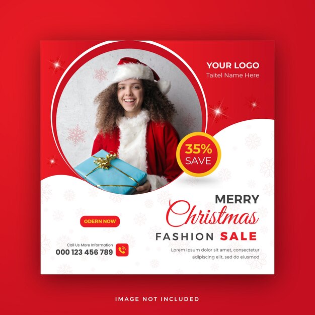 merry christmas new year fashion sale social media post or web banner template