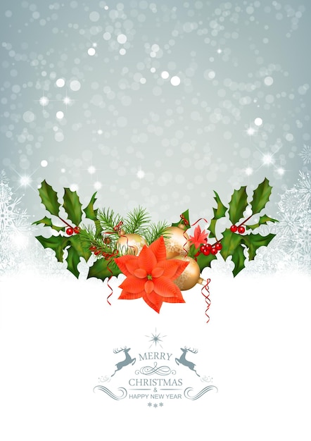 Merry christmas and new year poster template