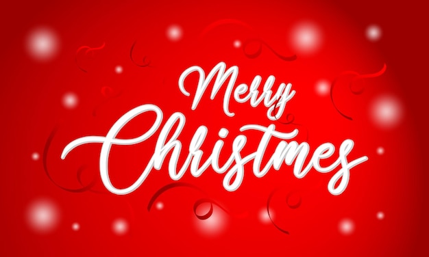 Merry Christmas and New Year Typographical on red Xmas background. Merry Christmas card